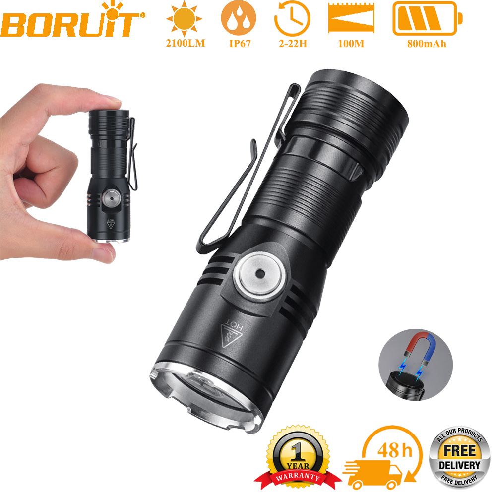 Outdoor Power Usb - BORUiT ET15 EDC Flashlight Ultra Bright