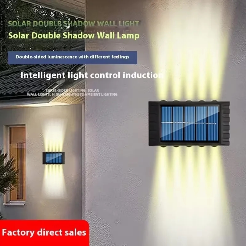Outdoor Power Post - 4/6/8/10LEDs Solar Wall Lamp Yard Street