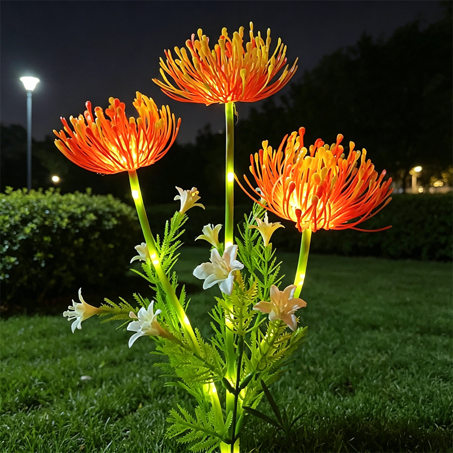 Outdoor Power House - Solar Powered Spider Lily Flower Stake
