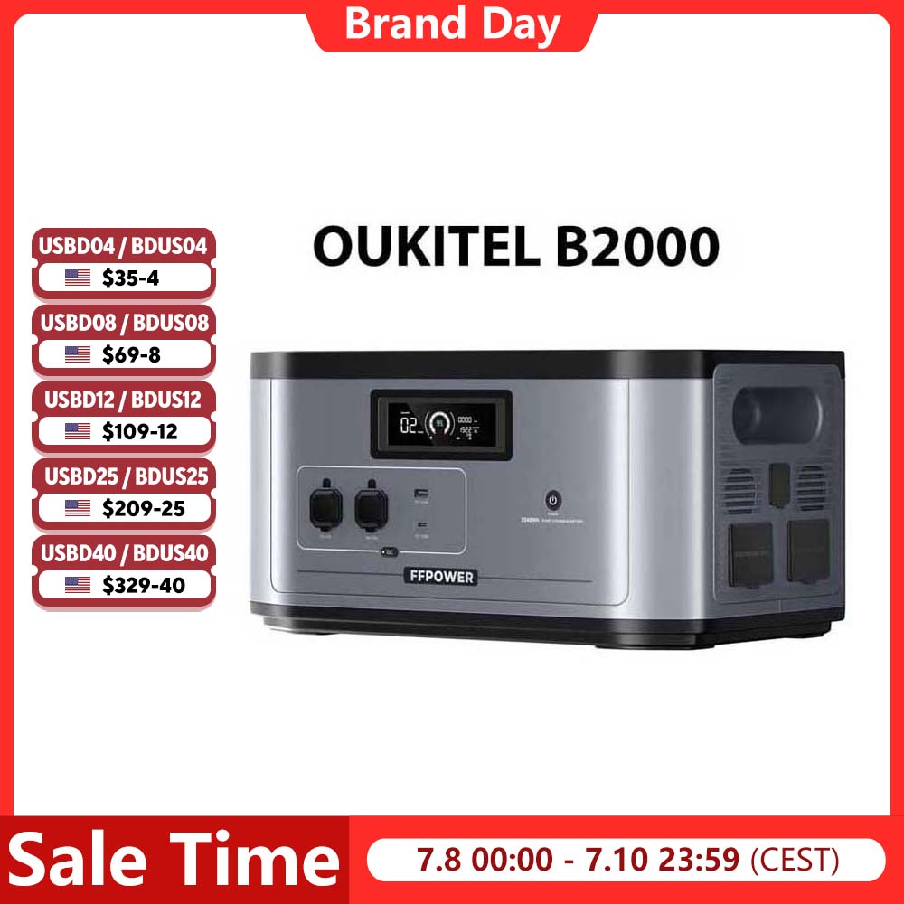 Portable Generator Inverter - OUKITEL B2000 2048Wh LiFePO4 Expansion Battery