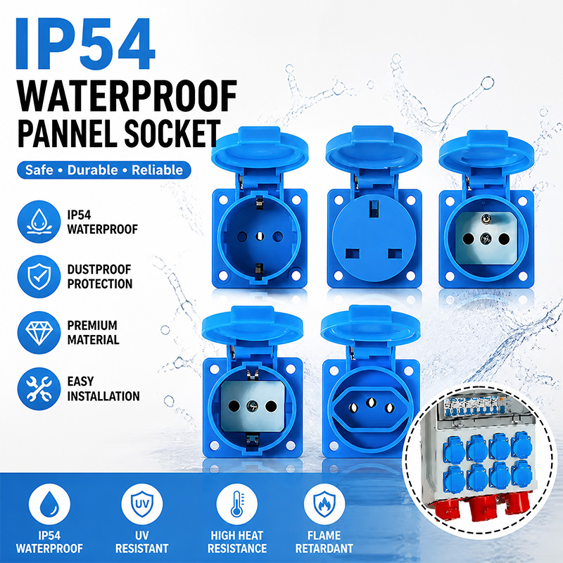 Outdoor Power Usa - IP54 16A Waterproof Industrial Panel Socket