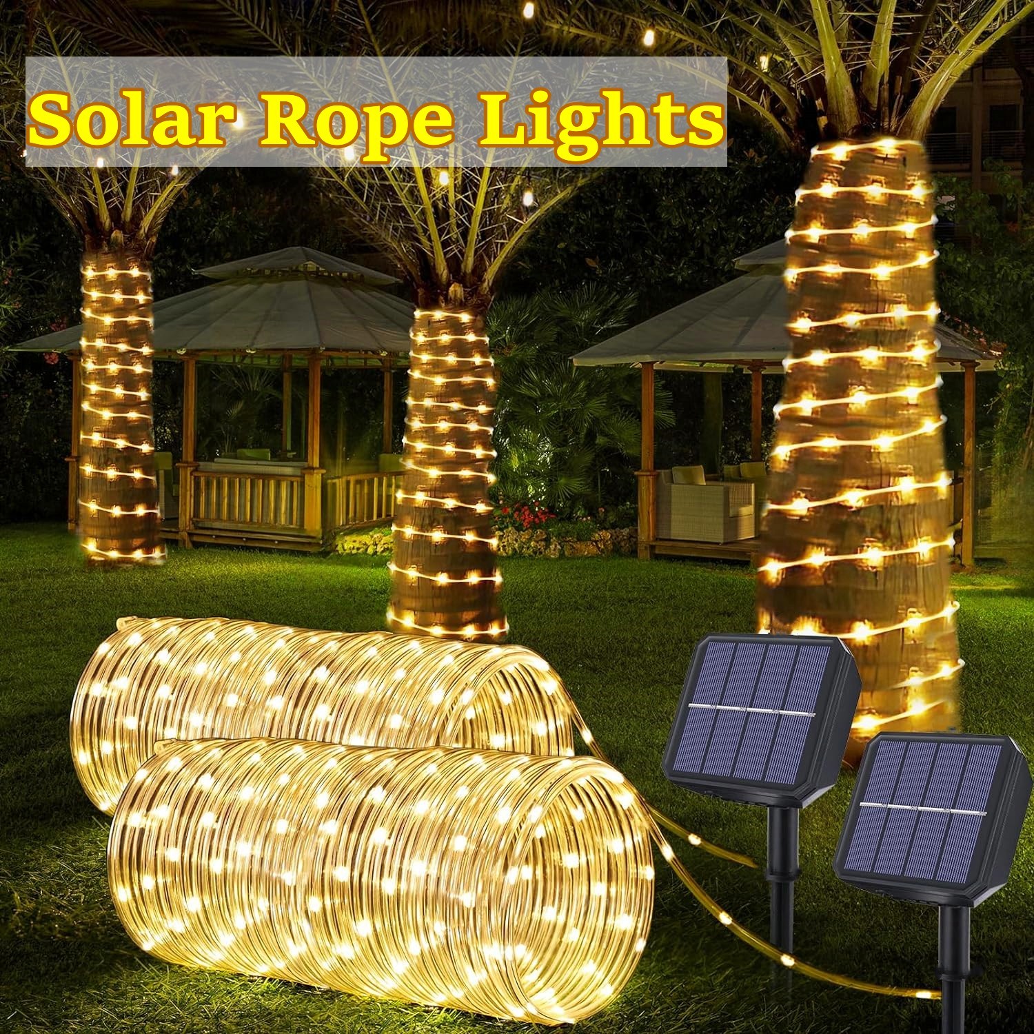 Outdoor Power Post - LED Solar Strip Rope Tube Fairy