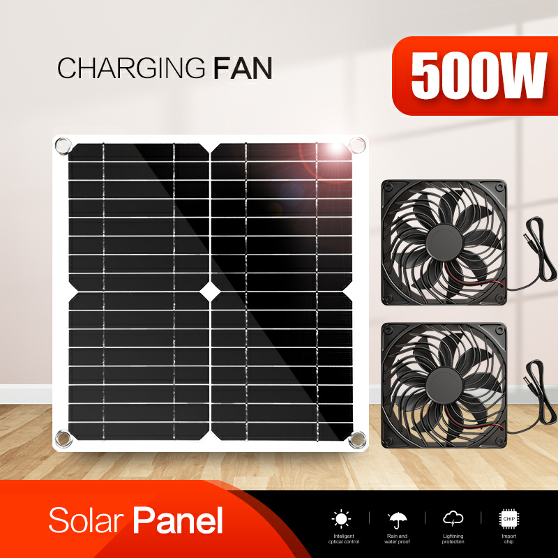 Outdoor Power House - 500W Solar Powered Exhaust Fan for