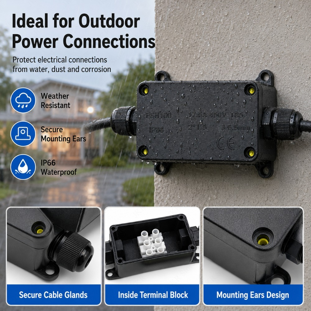 Outdoor Power Junction Box - IP66 Waterproof Cable Junction Box 2