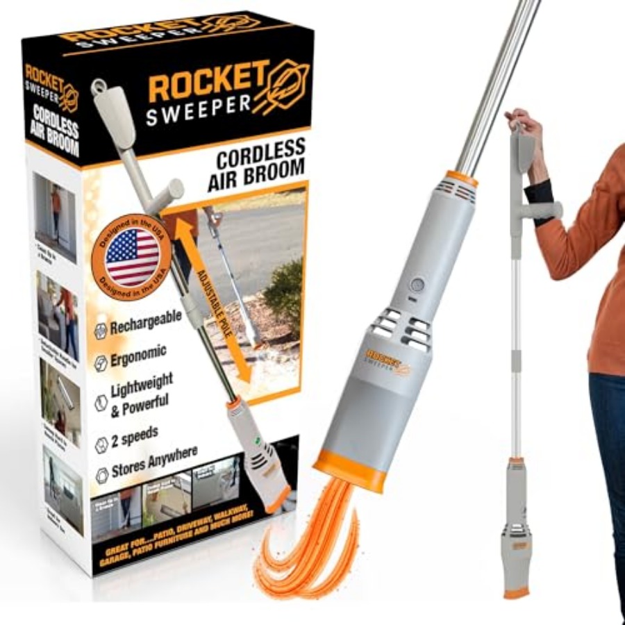 Outdoor Power Broom - Rocket Sweeper Cordless Air Broom- Rechargeable
