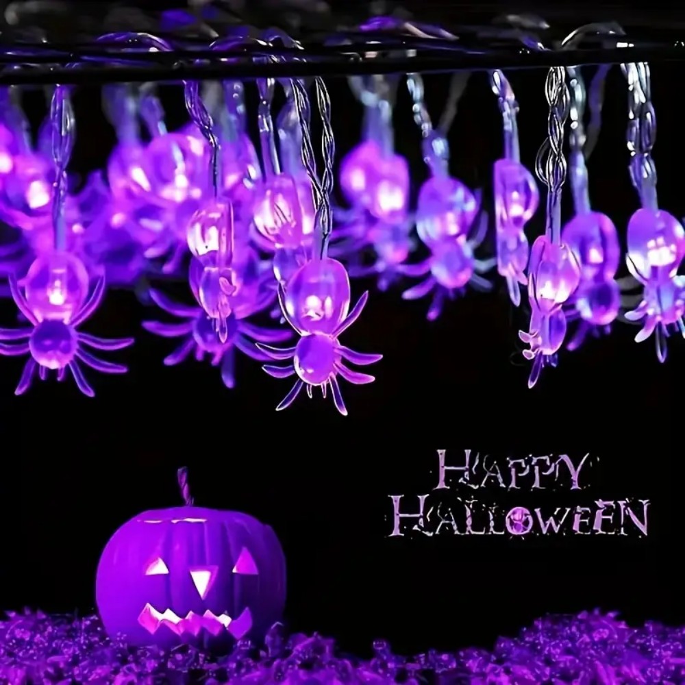Halloween Purple Spider LED St - đánh giá và giá Outdoor Power House