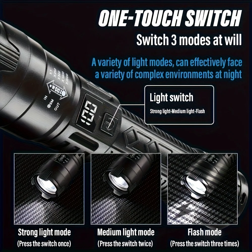 Tactical LED Flashlight 2000LM - đánh giá và giá Outdoor Power Usb