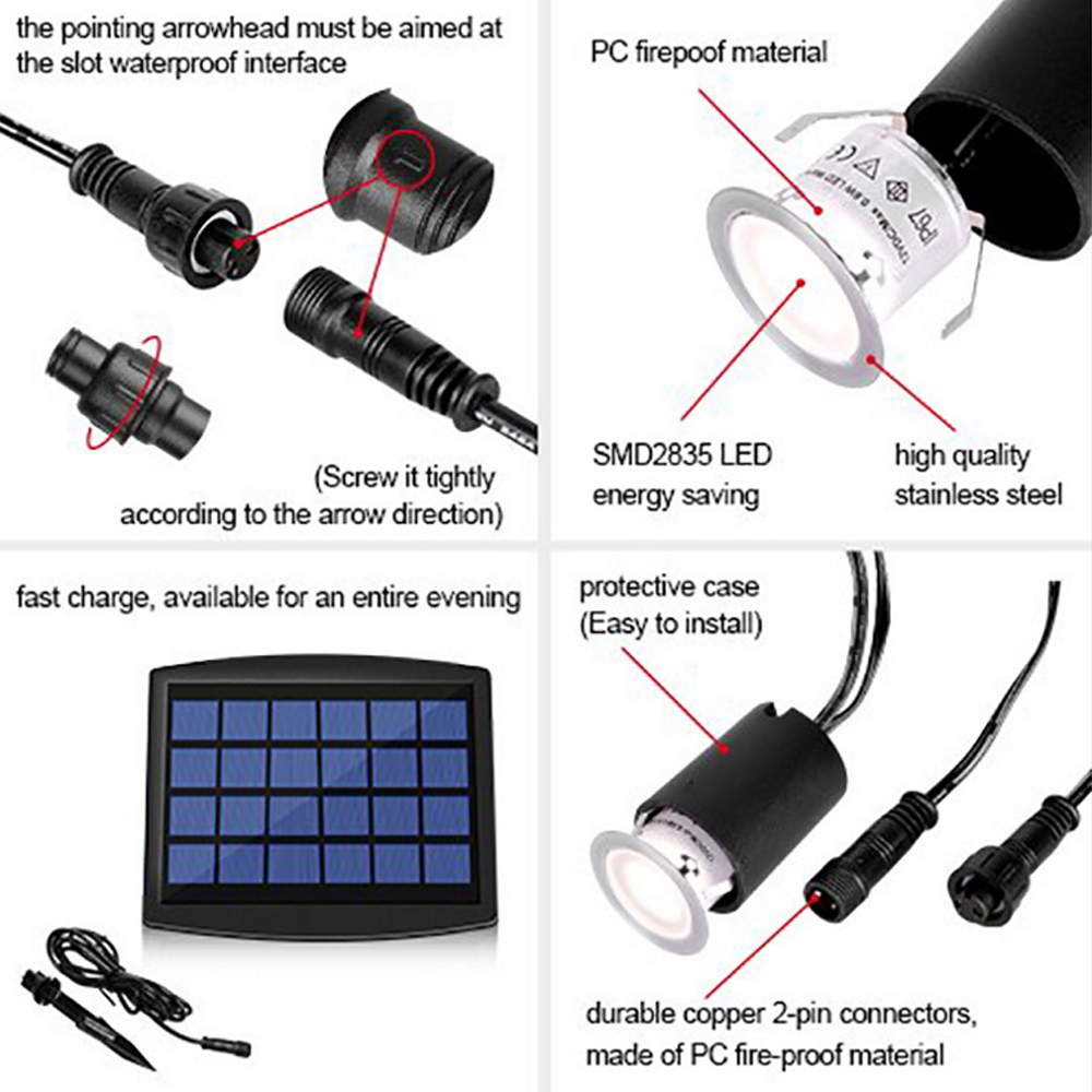 6pcs 8pcs Solar LED Deck Light - đánh giá và giá Outdoor Power Post
