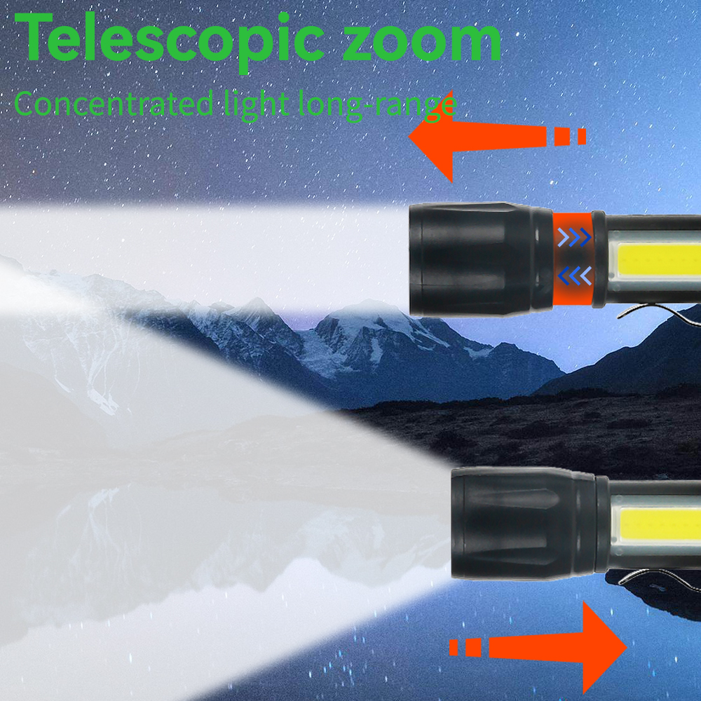 Mini LED Flashlight COB+XPE Po - đánh giá và giá Outdoor Power Usb
