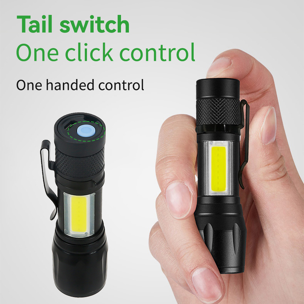 Mini LED Flashlight COB+XPE Po - đánh giá và giá Outdoor Power Usb