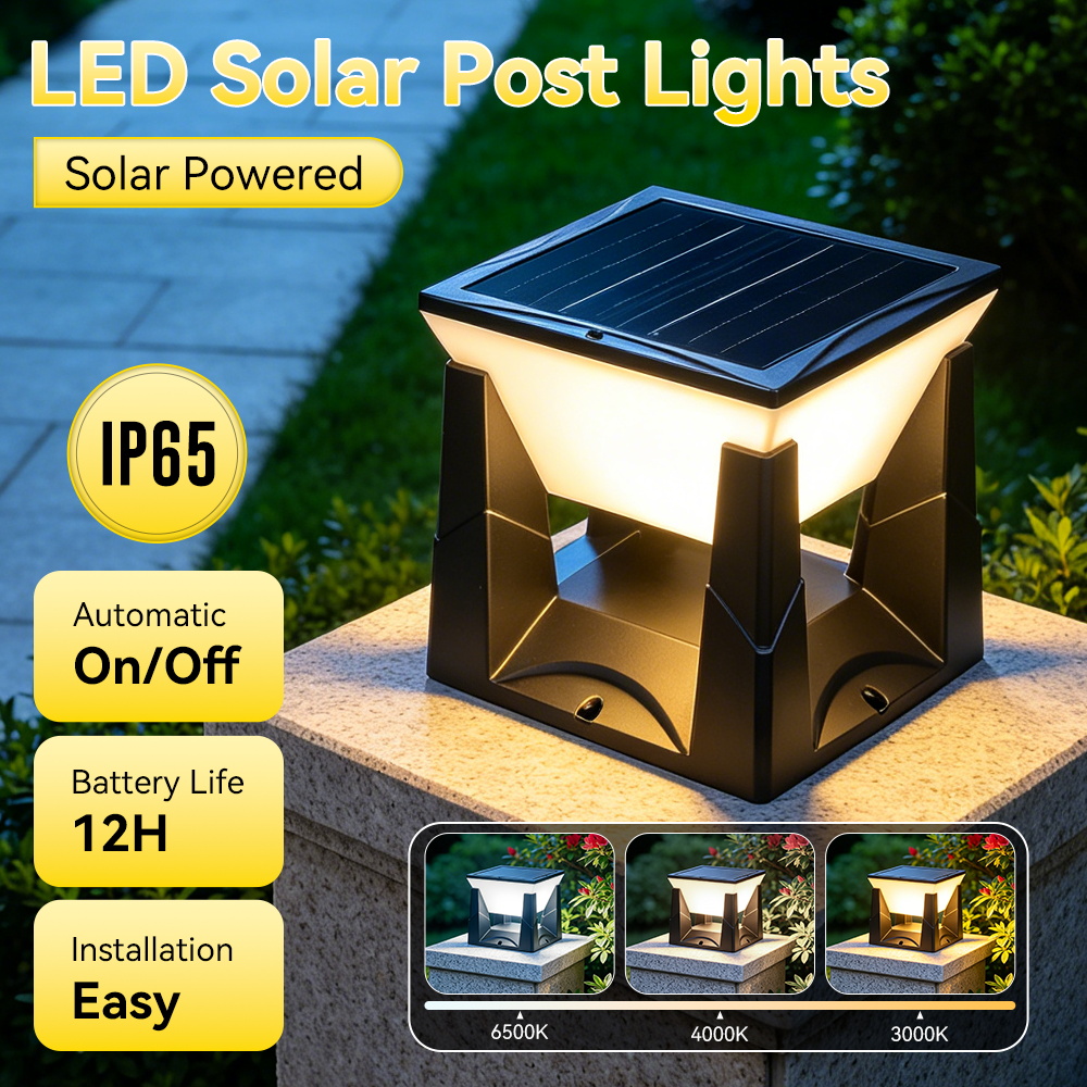 3-Color Solar Post Light IP65  - đánh giá và giá Outdoor Power Post
