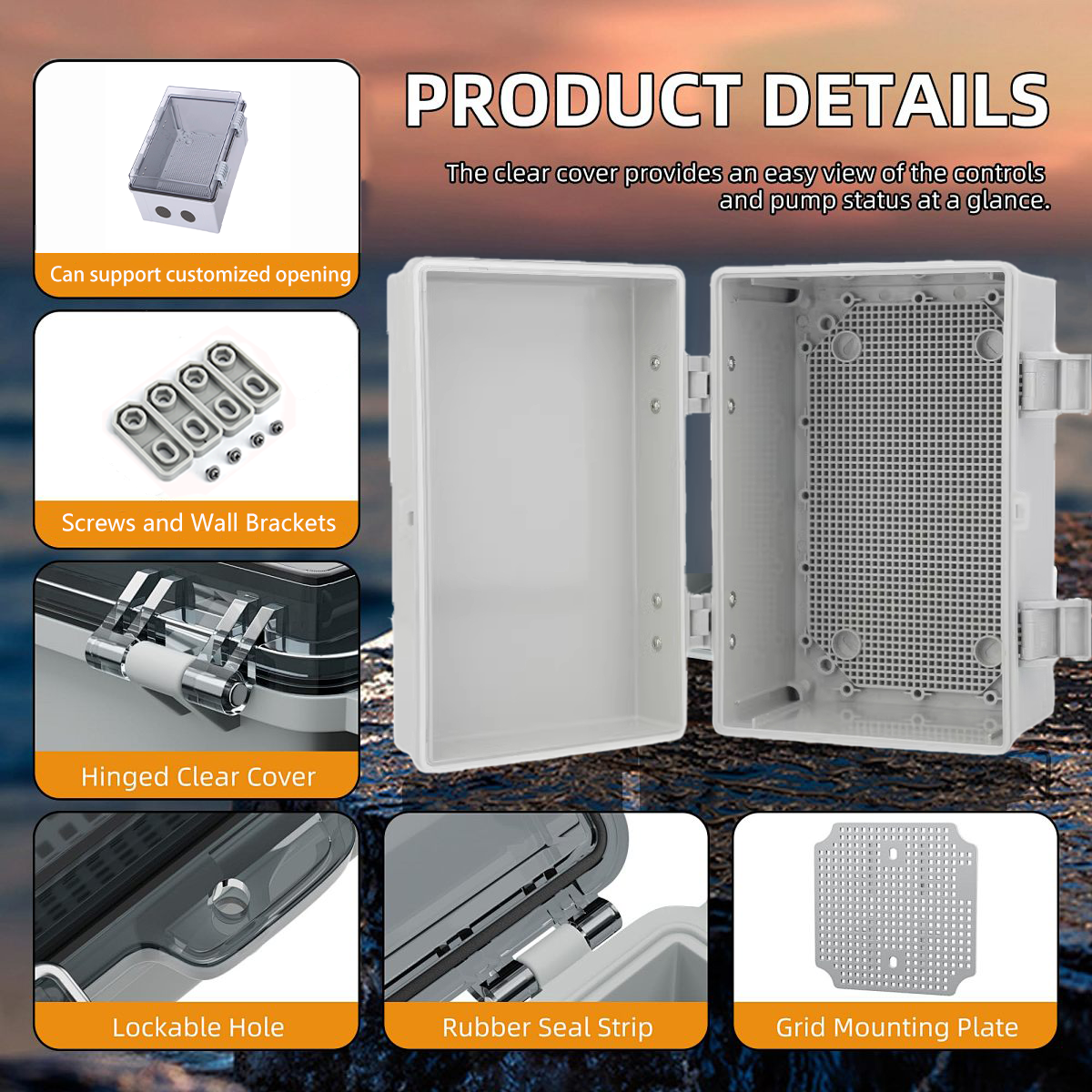 IP66 Waterproof Transparent AB - đánh giá và giá Outdoor Power Junction Box