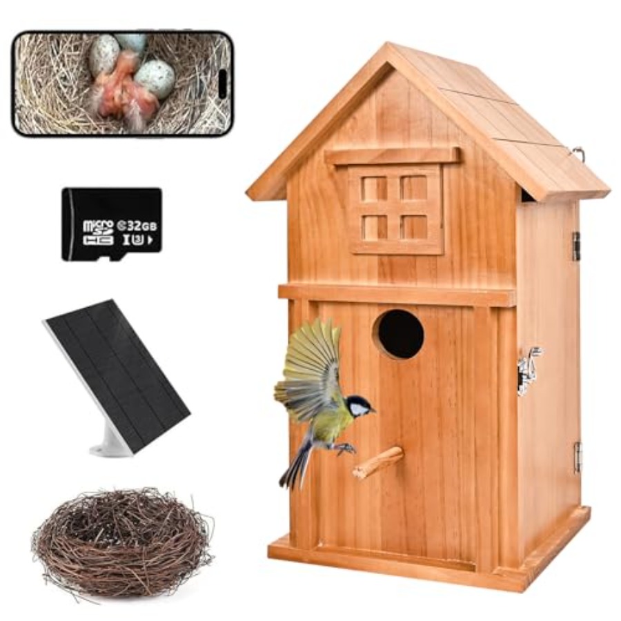 Bird House with Camera Solar P - đánh giá và giá Outdoor Power House