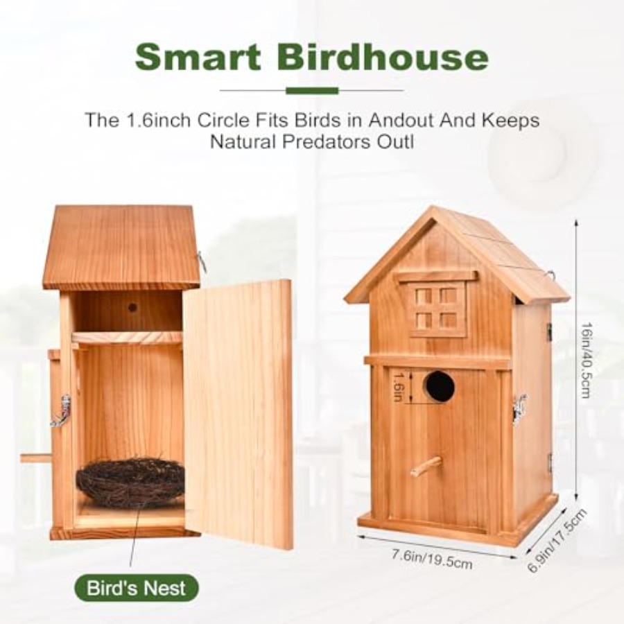 Bird House with Camera Solar P - đánh giá và giá Outdoor Power House