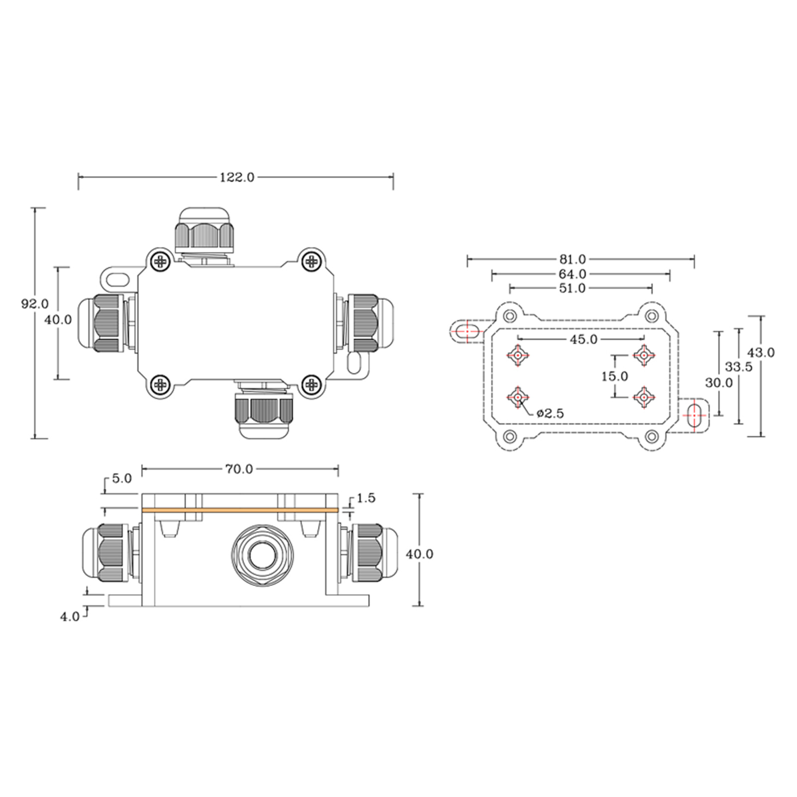 IP68 Waterproof Junction Box+1 - đánh giá và giá Outdoor Power Bar