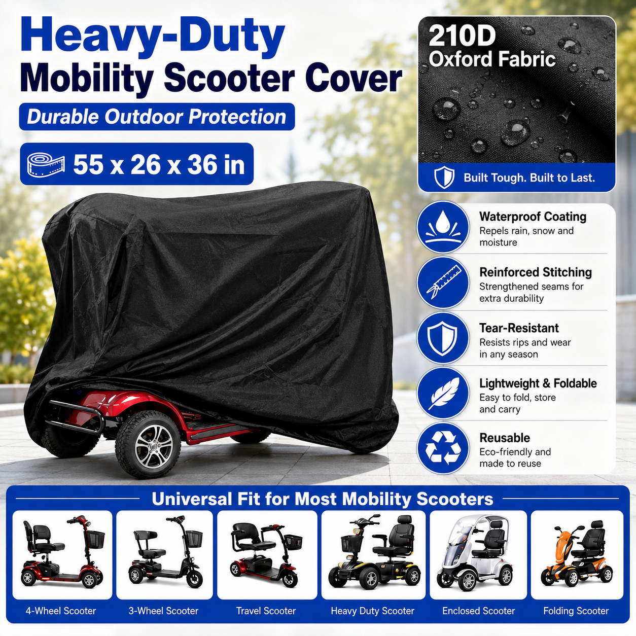 Mobility Scooter Cover 55in Wa - đánh giá và giá Outdoor Power Wheelchair