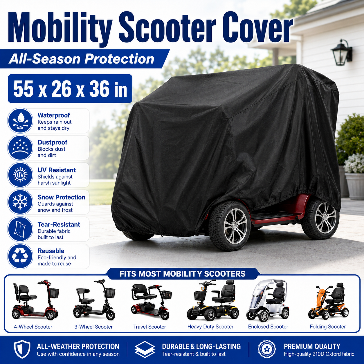 Mobility Scooter Cover 55in Wa - đánh giá và giá Outdoor Power Wheelchair