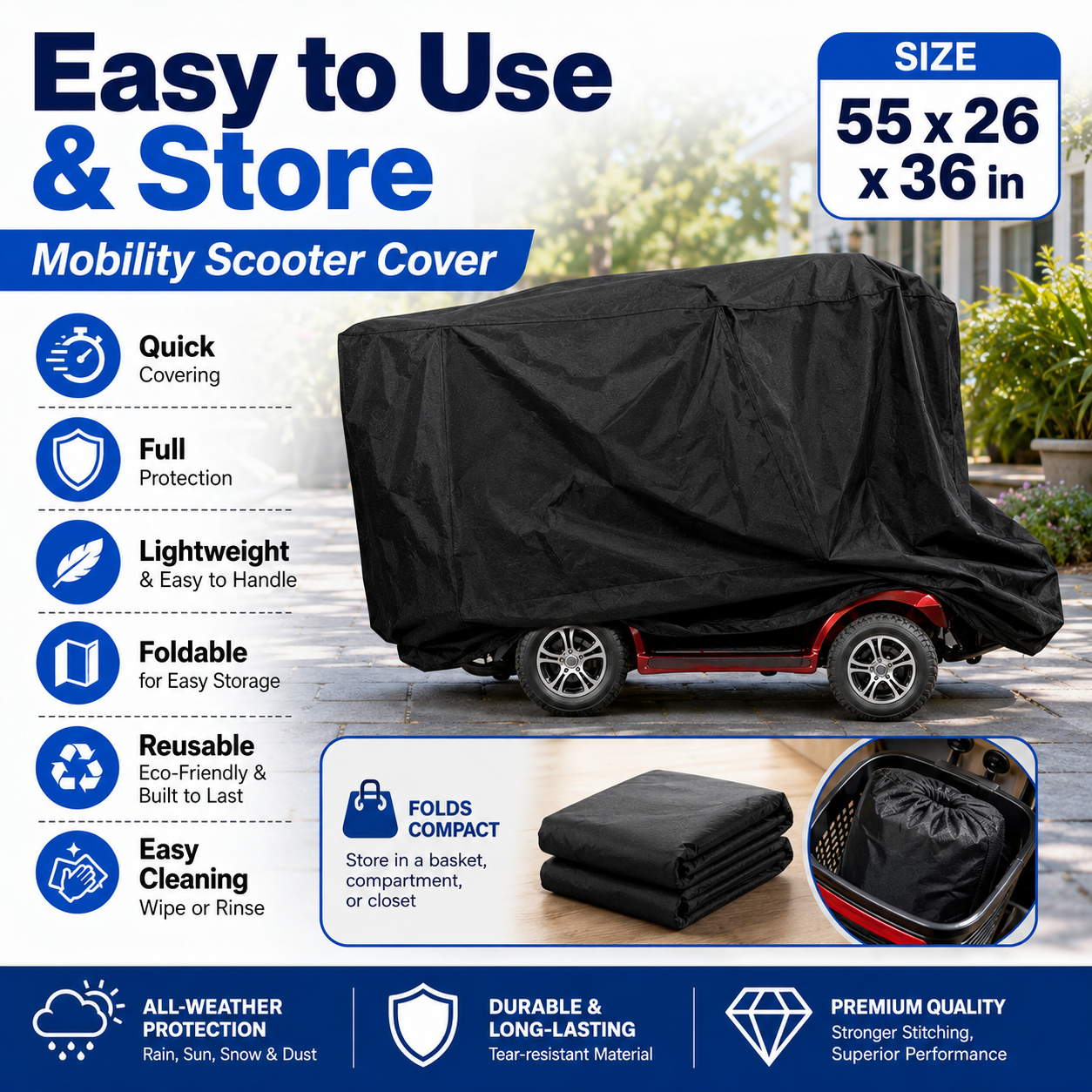 Mobility Scooter Cover 55in Wa - đánh giá và giá Outdoor Power Wheelchair